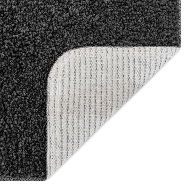 Microfiber Non-Slip Bath Mat Rectangular, Grey, 80cm, 50cm