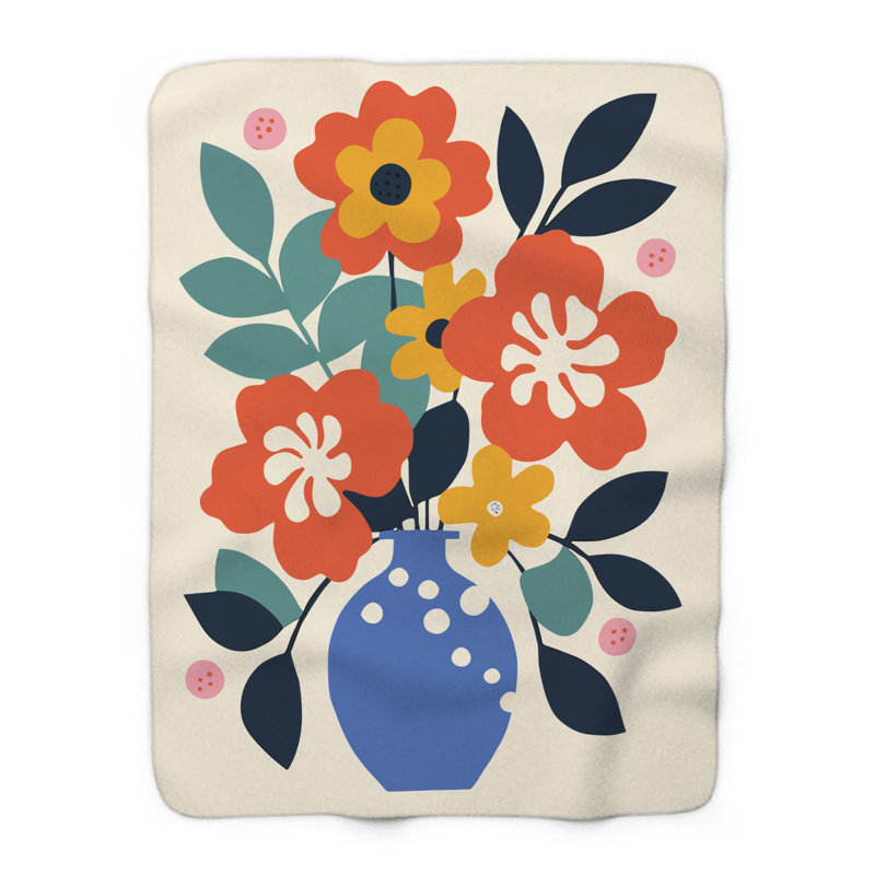 «Blossom Spectrum Dreamscape» - couverture en sherpa de qualité supérieure - reproduction d'art luxueuse, Lit simple