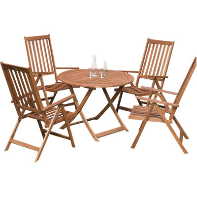 Aarini 4 - Person Patio Dining Set Round Table