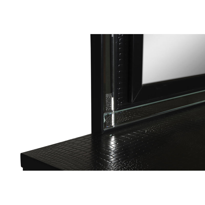 Sherley Flat Wall Mirror, Black