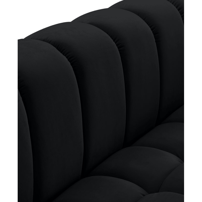 Carlan Velvet Armchair, Black Velvet