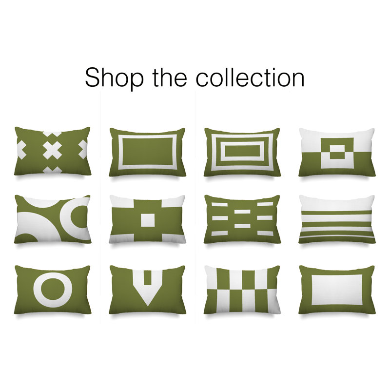 Coussin lombaire intérieur / extérieur Luella, Vert olive