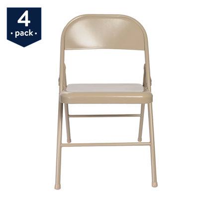 Chaises pliantes au design entièrement en acier, chaises empilables et portatives pour petits espaces (ensemble de 4)
