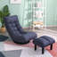 Chaise longue de loisir de style japonais rembourrée à assise simple et structure en métal rembourrée-171696014