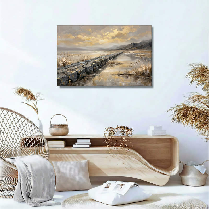 Ensemble de 1 tableau sur toile « Chemin de pierre », 18"H x 24"W, Toile tendue