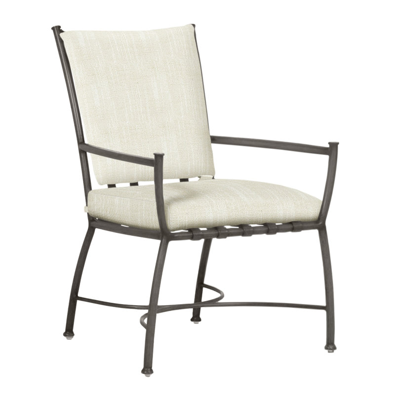 Chaise avec accoudoirs en aluminium Majorque, Pas de soudure, Velours indigo