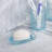 Transparent Blue Dot Glass Soap Dish