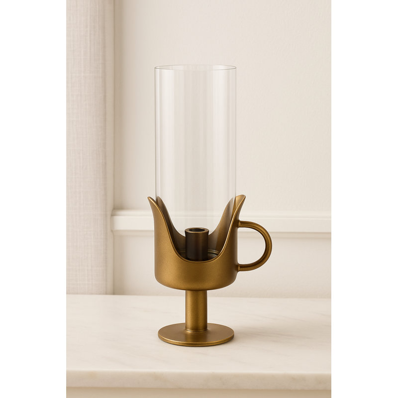 Lanterne effilée Raik Studio Halo en aluminium et verre coulé à la main