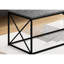 Table basse rectangulaire en stratifié gris et métal noir