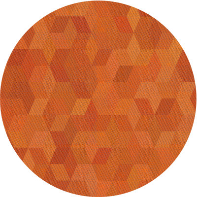 Tapis orange à motif géométrique Santamaria