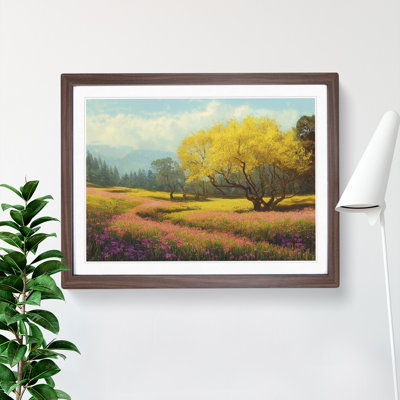 Spring Landscape Meadow - Framed Print