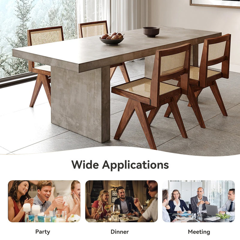 Upoak Series 70.9" Farmhouse Rectangle Wood Dining Table Gray Seats 4-6 People