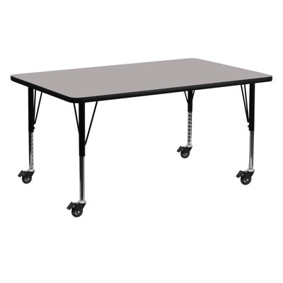 Goddard Mobile 24''W x 48''L Rectangular HP Laminate Activity Table - Adjustable Legs