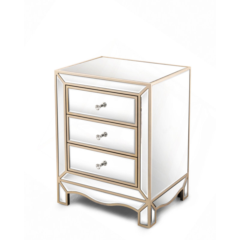 Commode à tiroirs, armoire d'extraction à 3 tiroirs champagne, armoire multifonctionnelle adaptée aux couloirs, salons, coins, chambres à coucher, canapés