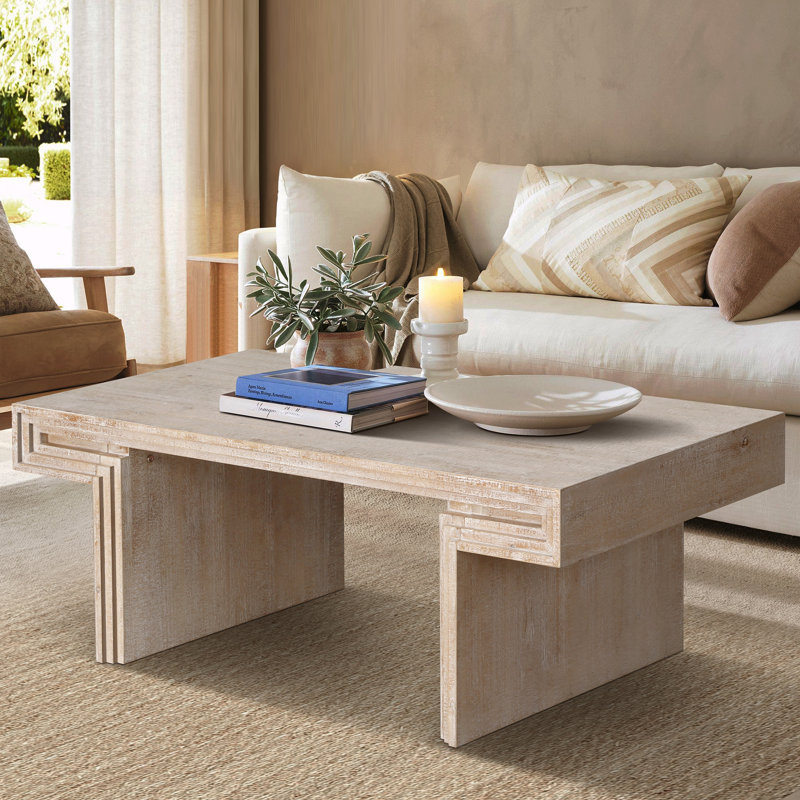 Table basse à texture de bois, Naturel antique