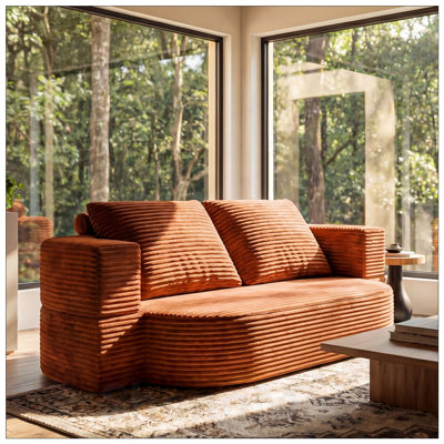 Full Size Floor Sofa, Folding Queen Sleeper Couch, Futon Loveseat Sofa, Plush Corduroy Foam-Filled Sleeper Couch Bed, Fold Mattress Bed for Living Room, Guest Use, Office, Apartment