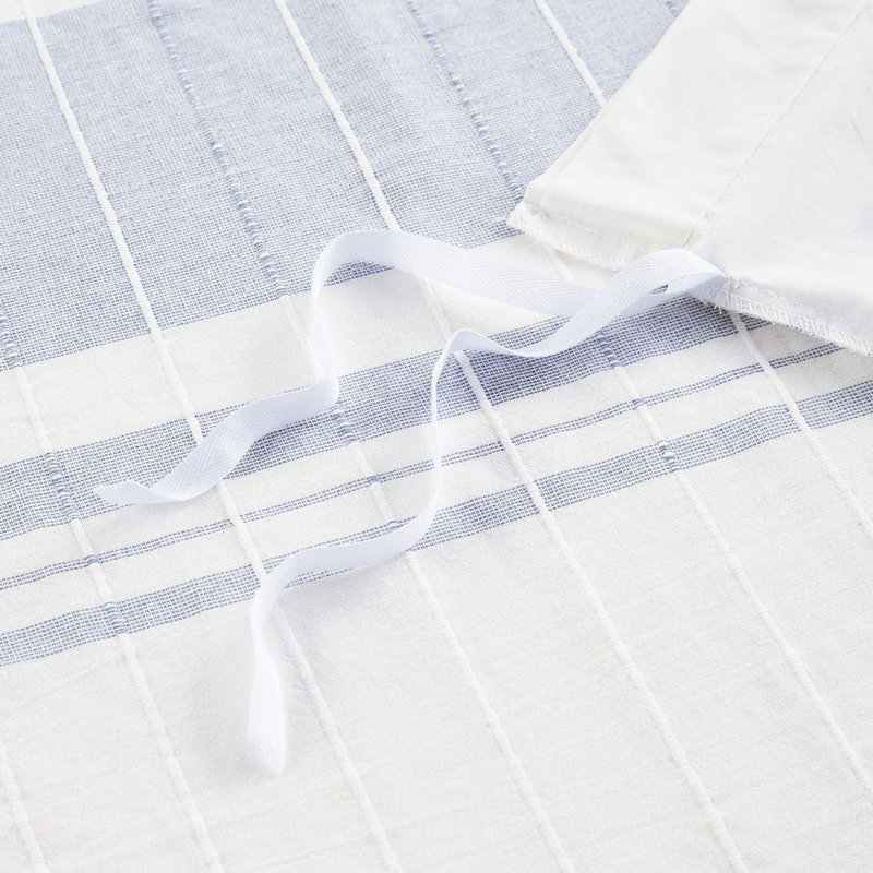 Housse de couette 5 pièces pour lit double / grand - coton avec couleurs contrastantes Oreiller décoratif avec boutons et fermeture à glissière Lavable à la machine Taille moderne 100% rayures 2 taies décoratives avec attaches intérieures