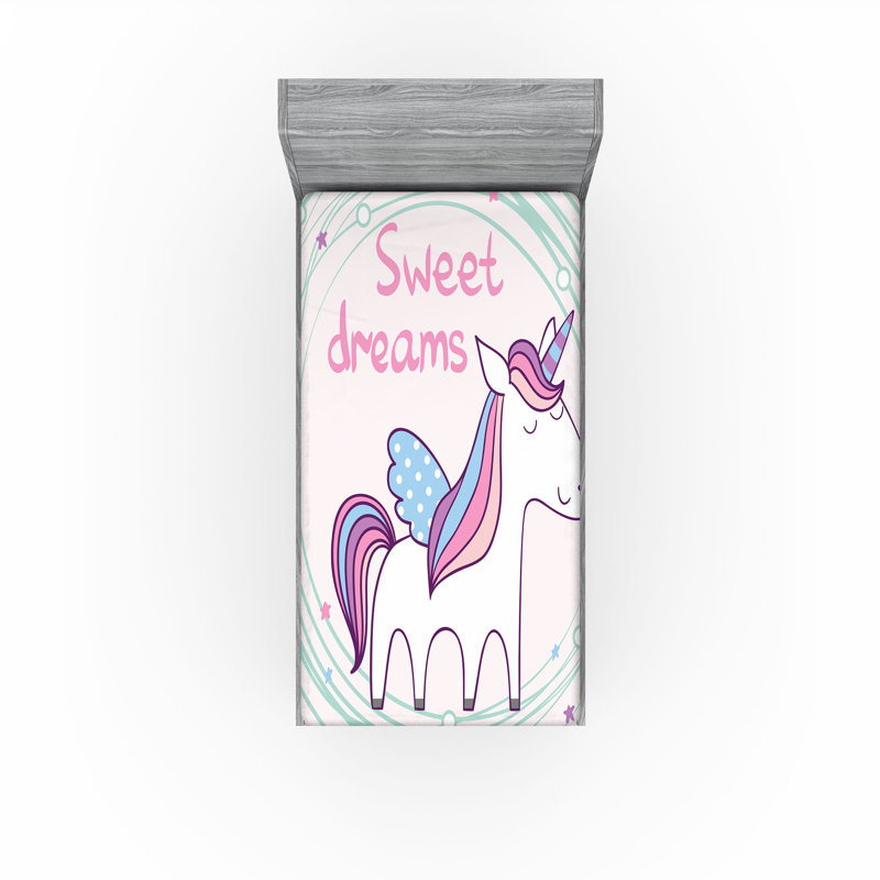 Multicolore licorne magique Ambesonne Saying, Drap-housse simple TG