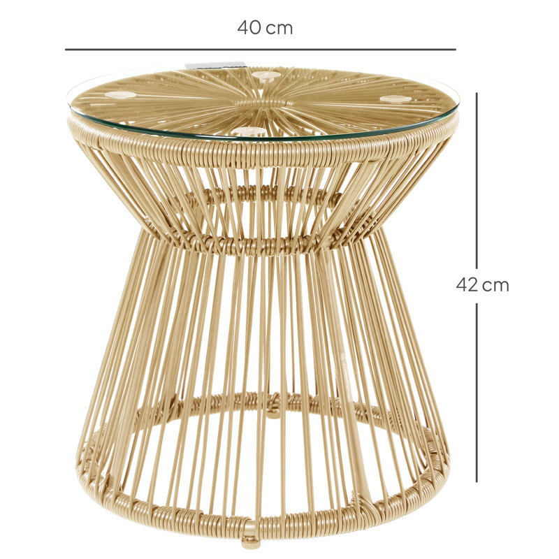 Round Metal Outdoor Side Table , 40cm cm W 40cm cm D