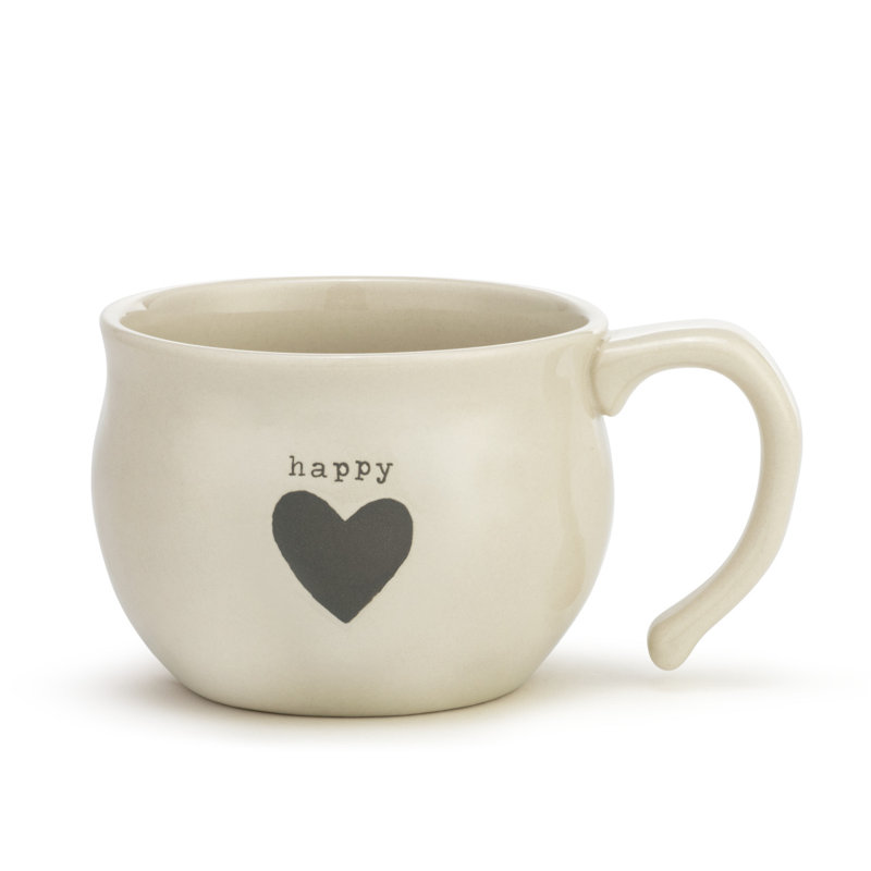 Stoneware Soup Mug, White, Kind