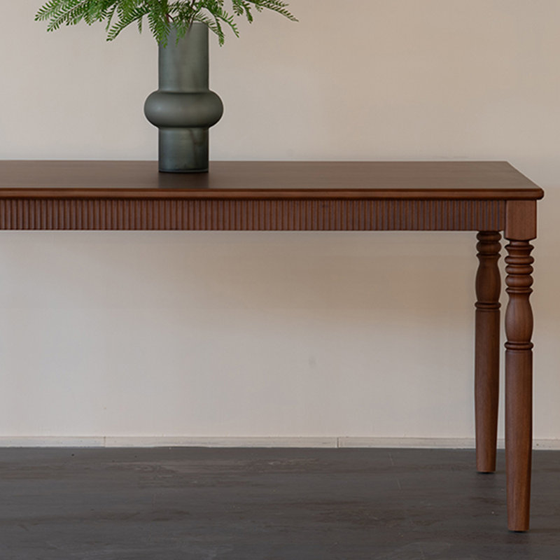 Classic Brown Rectangular Walnut Dining Table, 30.31"H x 55.11"L x 33.46" W