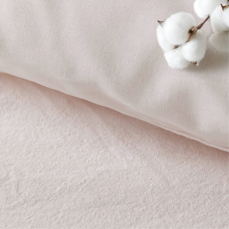 Édredon 4 pièces en coton rose TG, Édredon simple / simple TG + 3 pièces supplémen