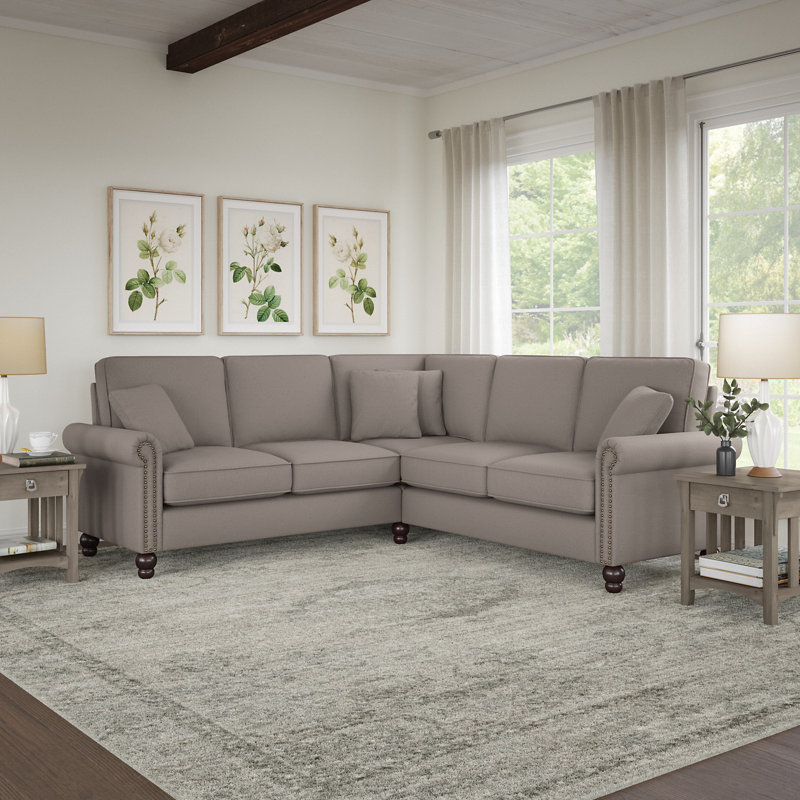 Canapé modulaire Atifah, Beige, H 36 po x l 87 po x P 87 po