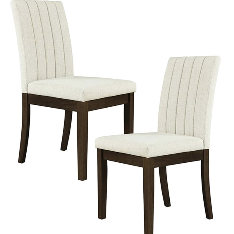2 chaises rembourrées - base en bois et housse à 100% de sièges rembourrés de mousse, Beige