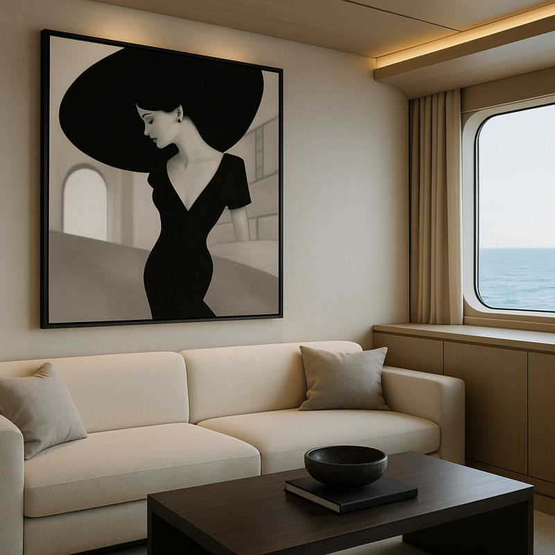 Art mural encadré "Eernal Silhouette" par Kasian Art Studio - cadre blanc, Blanc