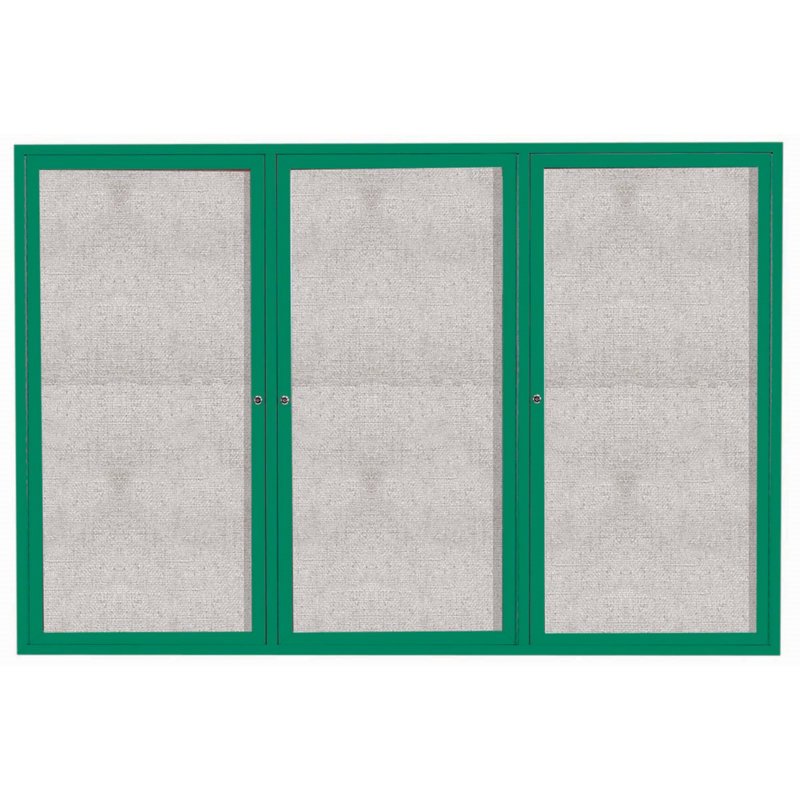 Tableau d'affichage mural extérieur pour l'extérieur, Vert, Trois, 48 po x 72 po
