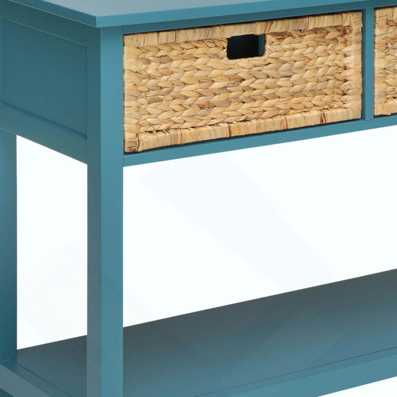 Console avec 2 tiroirs et une tablette ouverte, parfaite pour les vestibules et les salons