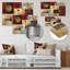 «Golden Moon Cubist Abstract Faded Red», art mural géométrique-1553878952-1553878954