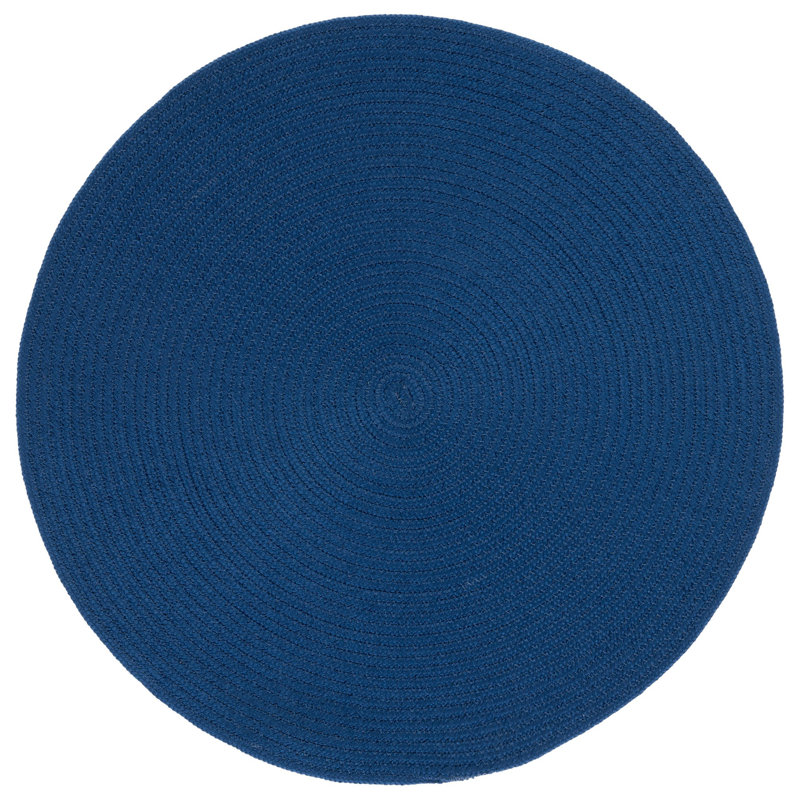 Tapis de couleur unie tressé tissé à la main, Rond 7 pi