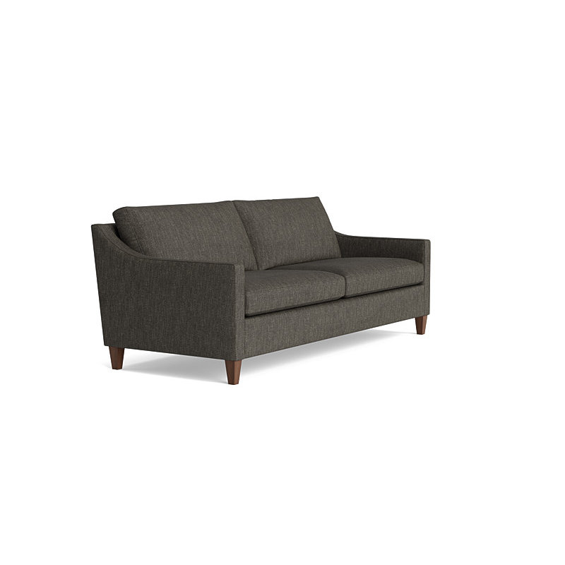 Vera Sofa (85"), Walnut Finish (Angled), Performance Weave - Onyx