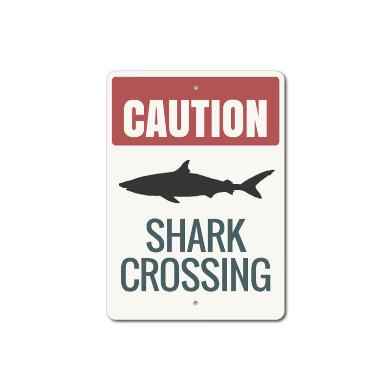 Panneau en aluminium Shark Attention, H 18 po x l 12 po x P 0,06 po
