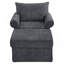 Fauteuil d'appoint 37,5 po avec repose-pieds, fauteuil rembourré moelleux en chenille, fauteuil simple élégant pour le salon, la chambre à coucher et un appartement