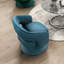 Chaise de plage pivotante en velours bleu sarcelle foncé, base en bois massif portable, fonction de camping d'hiver ensoleillée et élégante, rembourrage en mousse chaude, extérieur