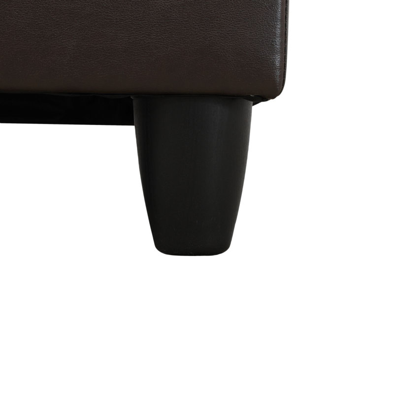 Ensemble de canapé modulaire en similicuir brun 2 pièces avec méridienne, Similicuir brun