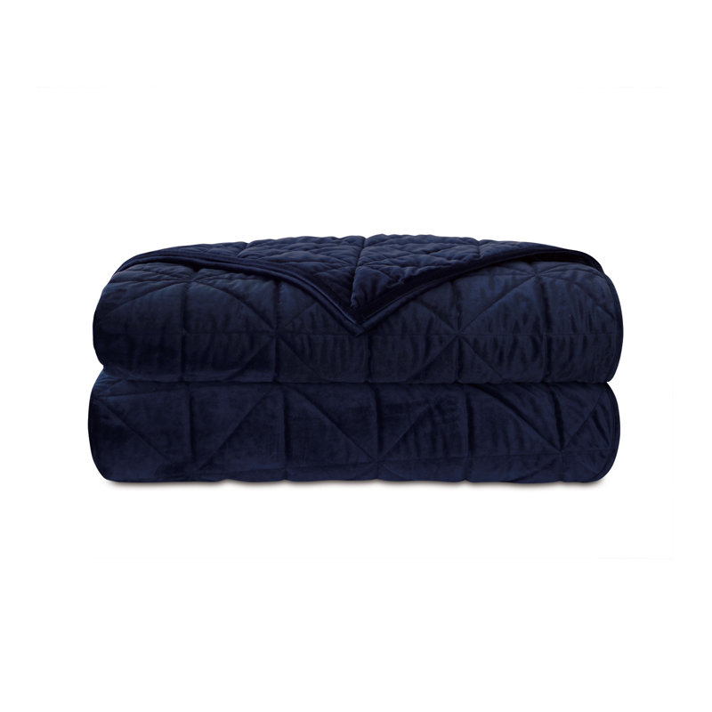 Nova Velvet Coverlet, Twin Coverlet, Indigo