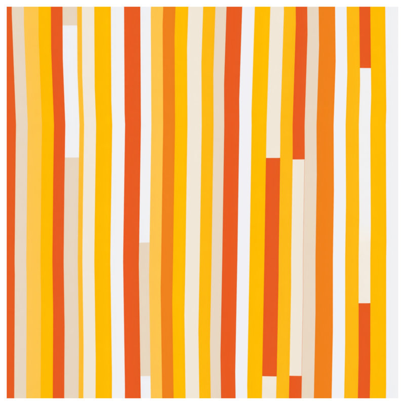 Coussin décoratif à rayures orange et jaune, 26 x 26 inches