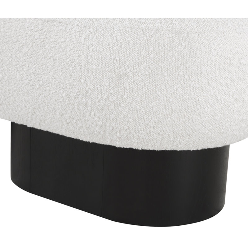 Denyer Fabric Upholstered Bench, Black, Cream Boucle Fabric
