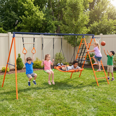 Homdox Steel Swing Set 3 Swing(s)