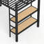 Structure de lit simple simple TG avec garde-robe, tablettes de rangement et panneau perforé