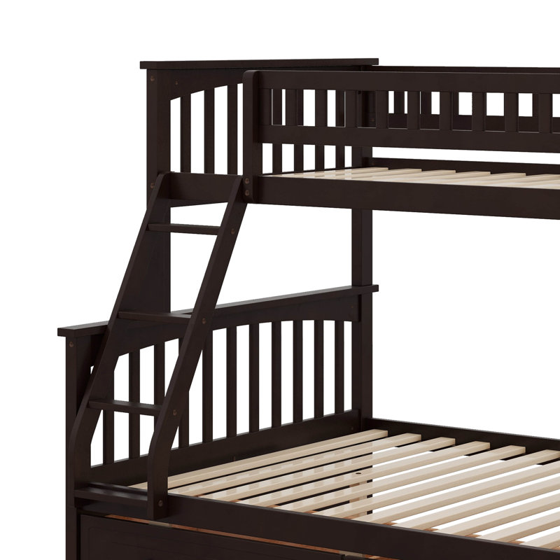 Twin Over Full Bunk Bed With Drawers, Espresso
