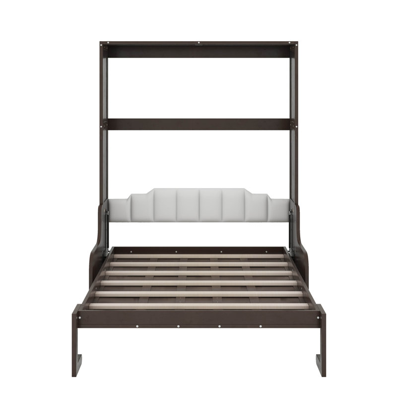 Grand lit escamotable avec coussin, Espresso
