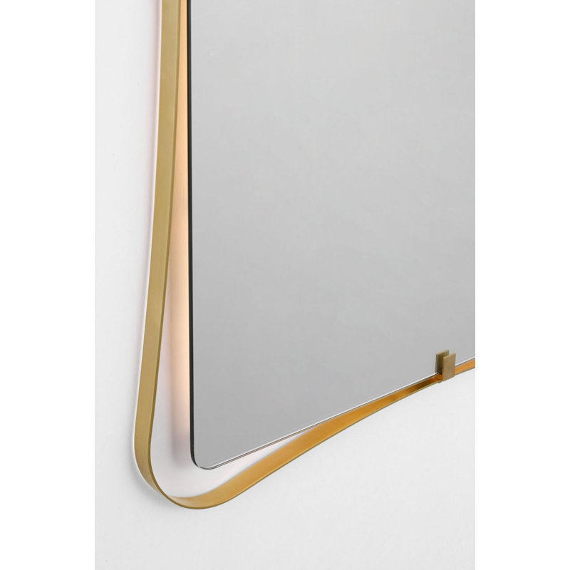 Barnes 27" Backlit Mirror, Hand-Rubbed Antique Brass