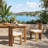 Asteron Modern Solid Acacia Wood Dining Chair with Slatted Back & Thick Upholstered Seat Cushion,  Indoor Outdoor Use-135349341