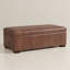 Banc repose-pieds avec rangement caché contemporain en cuir végétalien l 48 po Averly