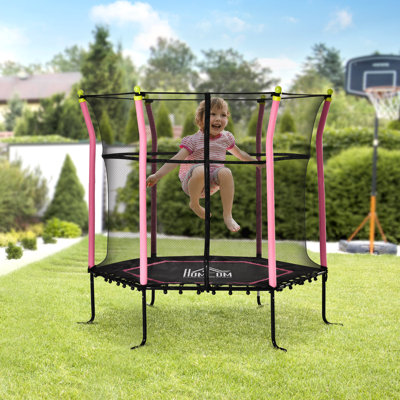 4' Hexagon Kid Trampoline with Safety Enclosure