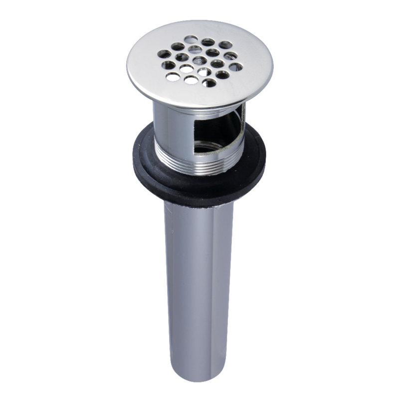 Kingston Brass Trimscape Brass Grid Bathroom Sink Drain with Overflow, 17 Gauge, Polished Nickel